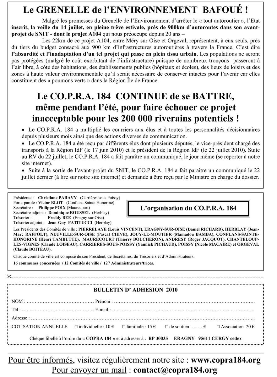Lettre n°20 -verso Tract COPRA