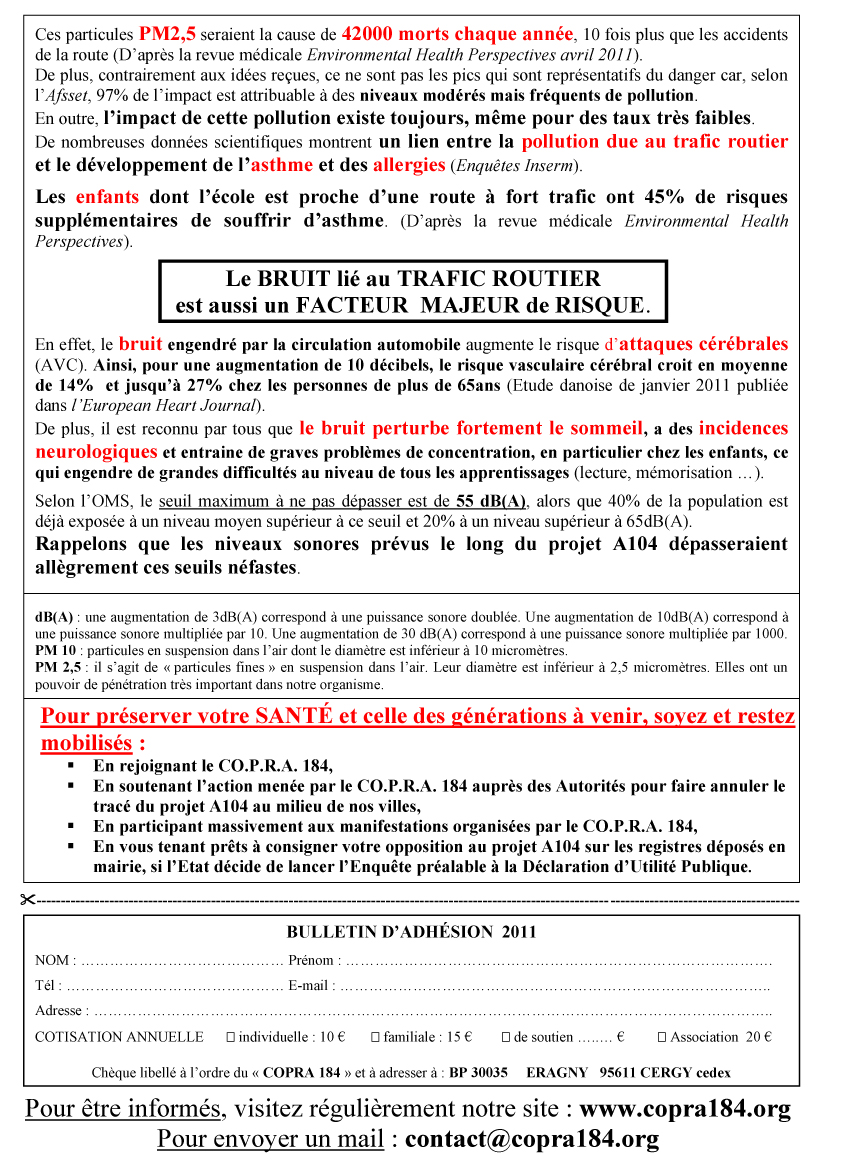 Lettre d'Information COPRA 184 n°23 Lettre d'Information COPRA 184 n°23 - Verso