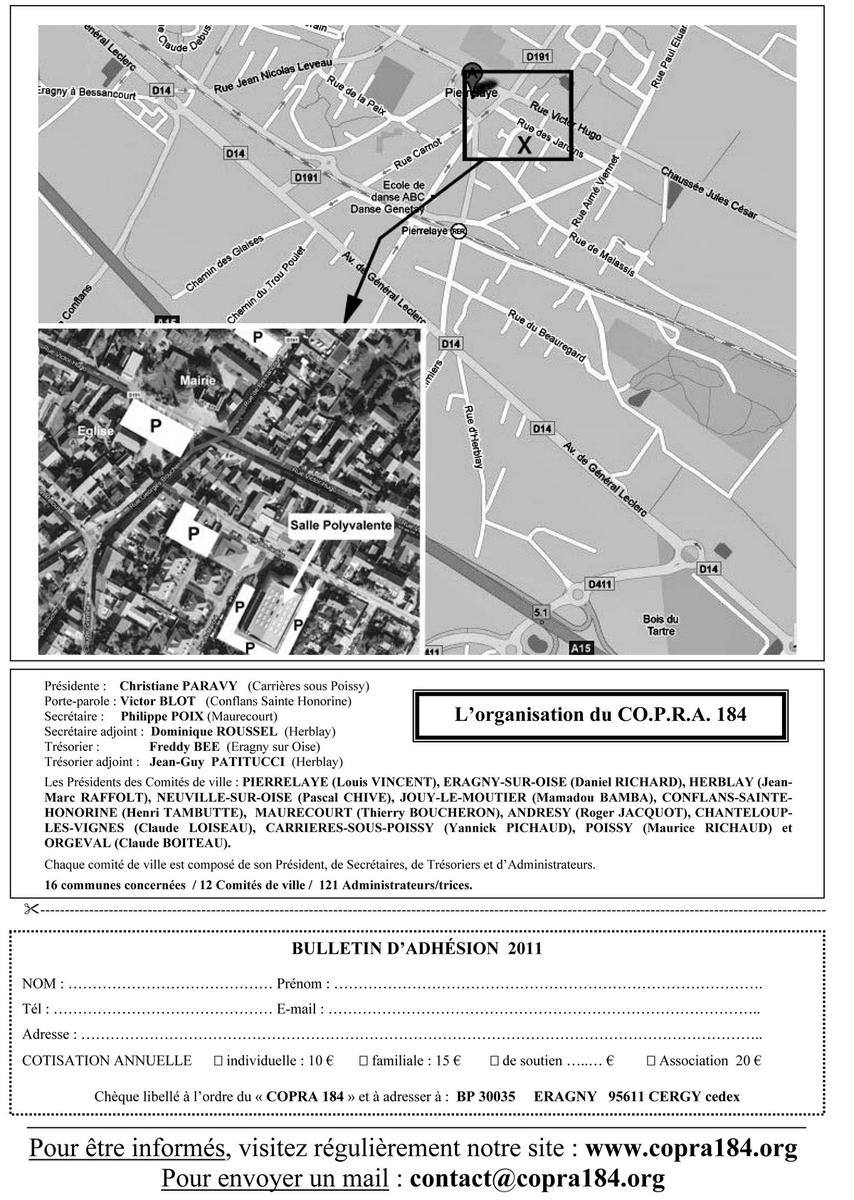 Convocation à l'AGO 2011 Lettre COPRA N° 24 Verso