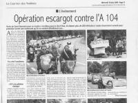 Article du Courrier des Yvelines Merc10Juin09 : Opération Escargot