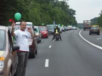 Le convoi sur la RN184 en forêt de Saint Germain