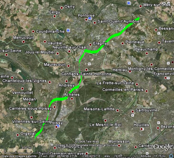 TRacé "vert" retenu a l'issue de la CPDP en 2006