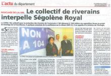 Le Courrier des Yvelines du 21 octobre 2015 suite à Conférence de presse COPRA 184 du 15 octobre